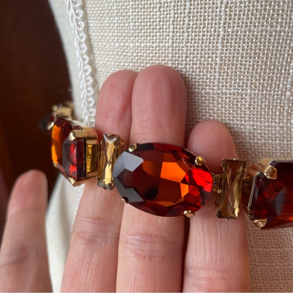 Dolce & Gabbana Brown Leather orange brown Crystal Chain Belt - Picture 4 of 8